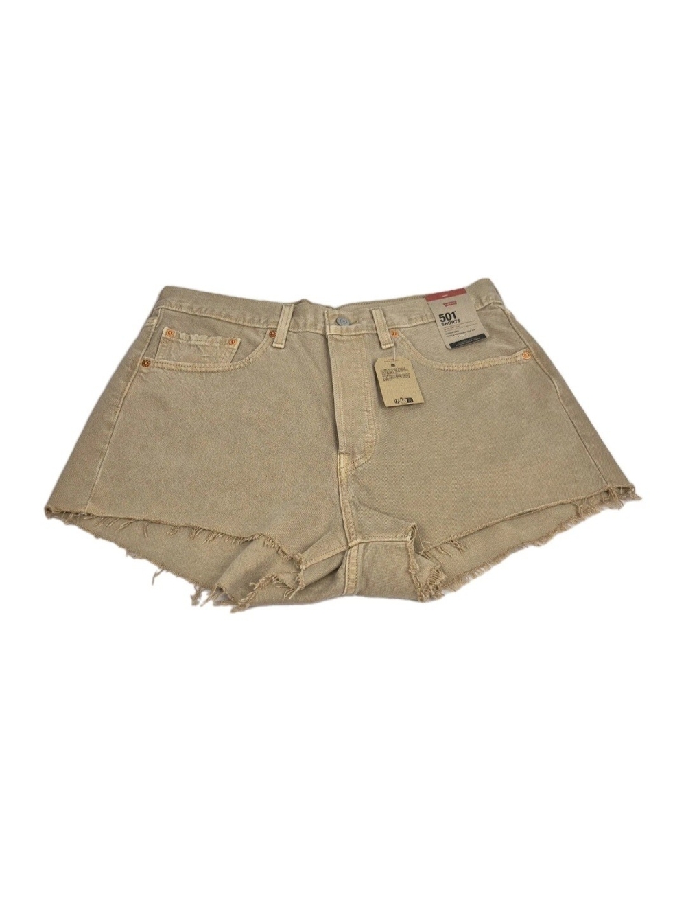 Levi’s 501 Women's Shorts Size 31 High Rise Raw Hem Distressed Light Brown    54